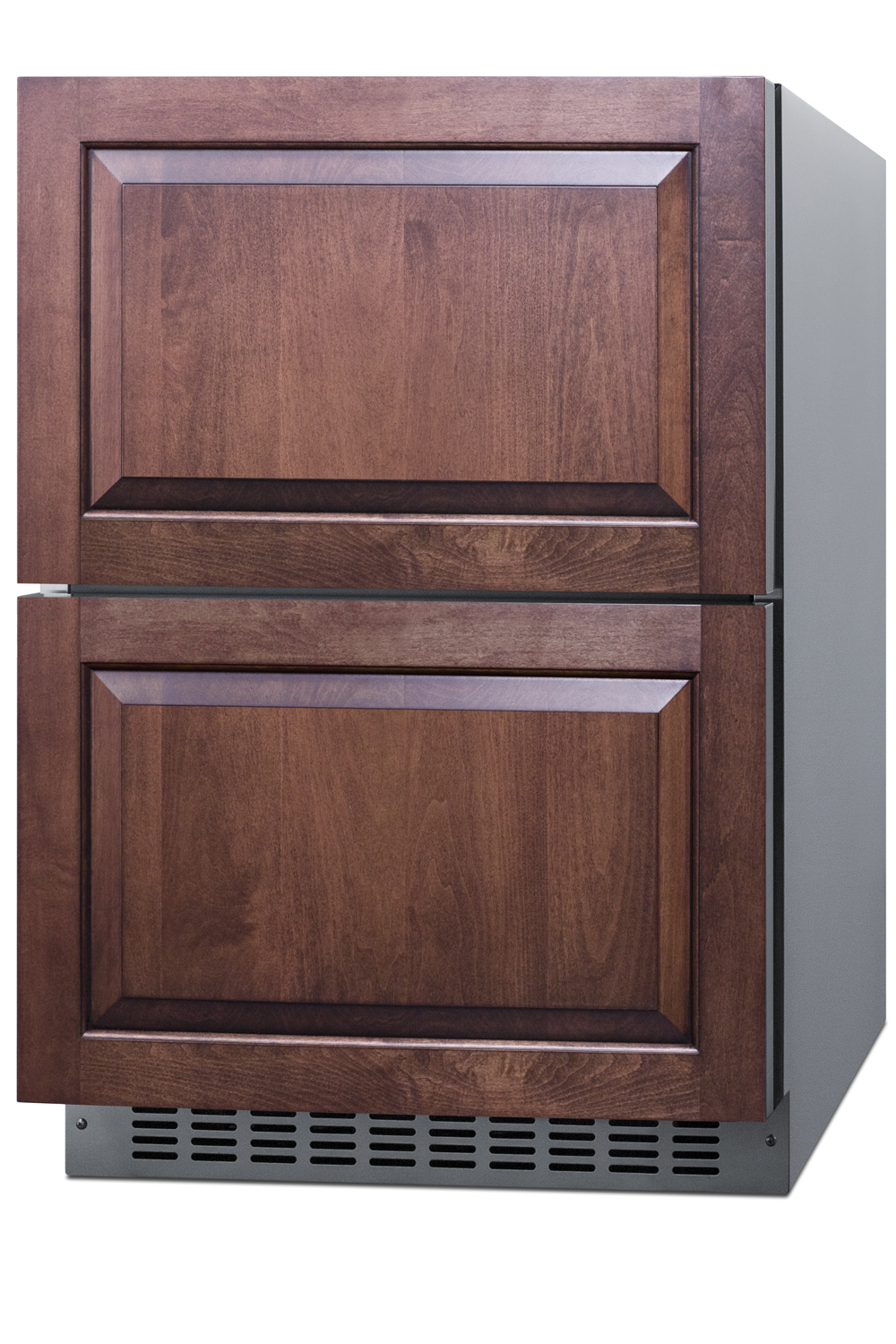 24 in. wide ADA compliant 2-drawer frost-free freezer for indoor or outdoor residential or commercial use, stainless steel exterior with panel-ready drawer fronts